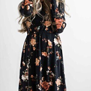 Reborn J Floral Long Sleeve Super Soft Stretchy Dress